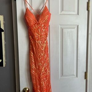 Orange prom dress